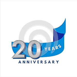 20 Year Anniversary Vector Design Illustration