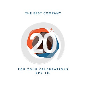 20 Year Anniversary Vector Template Design Illustration