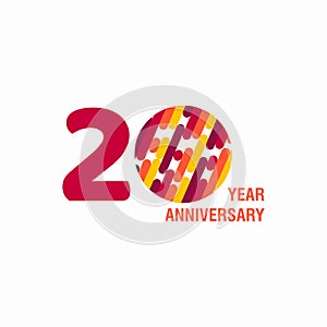 20 Year Anniversary Vector Template Design Illustration