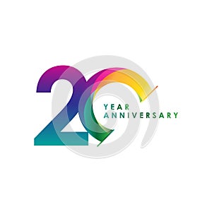 20 Year Anniversary Vector Template Design Illustration