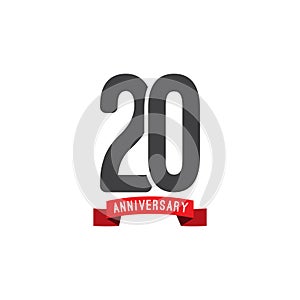 20 Year Anniversary Vector Template Design Illustration