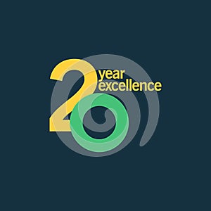 20 Year of Excellence Vector Template Design Illustration