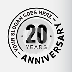 20 Years Anniversary Celebration Design Template. Anniversary vector and illustration. Twenty years logo.