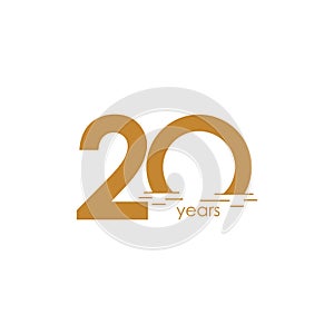 20 Years Anniversary Celebration Sunset Vector Template Design Illustration