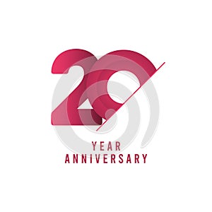 20 Years Anniversary Celebration Vector Template Design Illustration