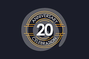 20 Years Anniversary Celebrations Elegant Vector Template Design Illustration