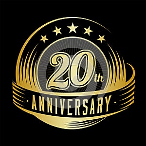 20 years anniversary design template. 20th anniversary celebrating logo design. 20years logo.