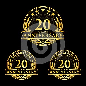 20 years anniversary design template. Anniversary vector and illustration. 20th logo.
