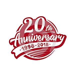 20 years anniversary design template. Vector and illustration. 20th logo.
