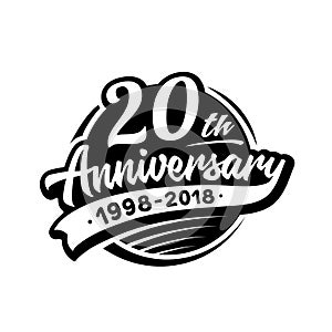 20 years anniversary design template. Vector and illustration. 20th logo.