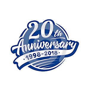 20 years anniversary design template. Vector and illustration. Twenty anniversary logo.