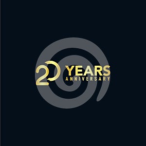 20 Years Anniversary Gold Elegant Design