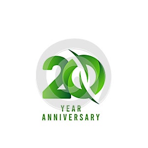 20 Years Anniversary green Celebration Vector Template Design Illustration