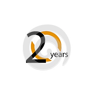 20 Years Anniversary Half Circle Vector Template Design Illustration