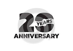 20 years anniversary logo. 20th birthday icon or badge design. Vector illustration.