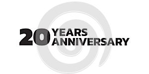 20 years anniversary logo design. 20th birthday celebration icon or badge. Vector illustration.