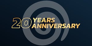 20 years anniversary logo design. 20th birthday celebration icon or badge. Vector illustration.