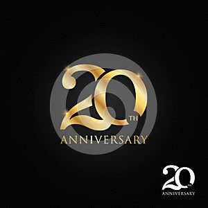 20 years anniversary logo, icon and symbol vector illustration