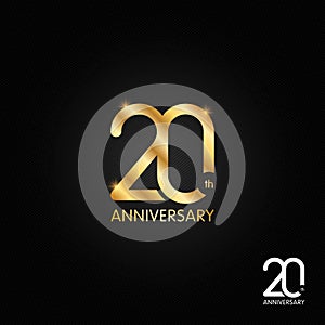 20 years anniversary logo, icon and symbol vector illustration