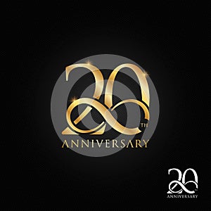 20 years anniversary logo, icon and symbol vector illustration