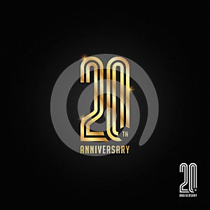 20 years anniversary logo, icon and symbol vector illustration