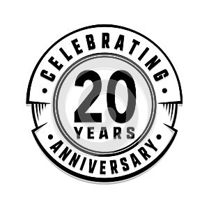 20 years anniversary logo template. 20th vector and illustration.