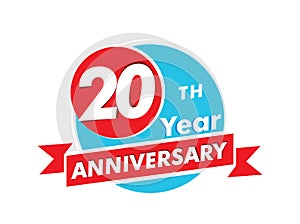 20 years anniversary logotype. Celebration 20th anniversary celebration design