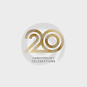 20 years anniversary sign isolated for celebration event.