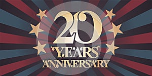 20 years anniversary vector icon, logo, banner