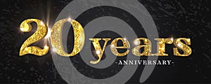 20 years anniversary vector icon, symbol, logo. Graphic background