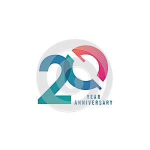 20 Years Anniversary Vector Template Design Illustration