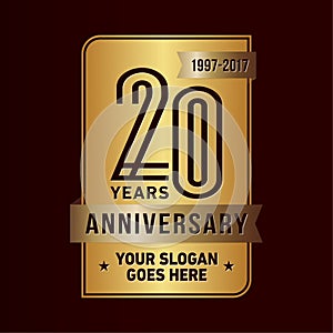 20 years celebrating anniversary design template. 20th logo. Vector and illustration.