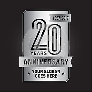 20 years celebrating anniversary design template. 20th logo. Vector and illustration.