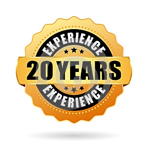 20 years experience vector badge