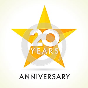 20 years old celebrating star logo.