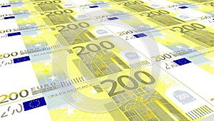 200 euro banknote 3d illustration