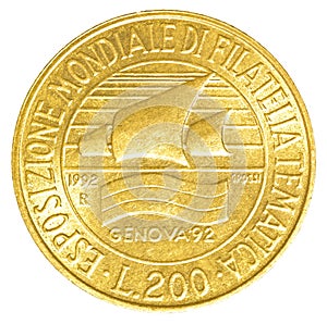 200 italian lira coin