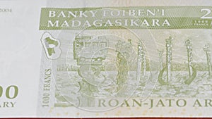 200 Madagascar ariary national currency money legal tender banknote bill 1