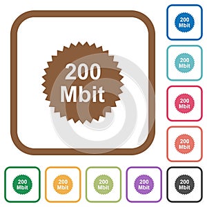 200 mbit guarantee sticker simple icons