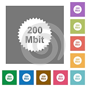 200 mbit guarantee sticker square flat icons