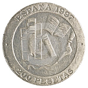 200 spanish pesetas coin