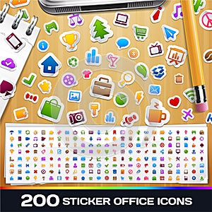 200 Sticker Universal Icons