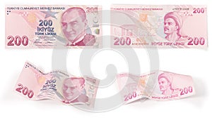 200 turečtina bankovky orezová cesta 