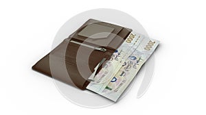 2000 Algerian Dinar notes in wallet