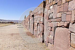 The 2000 year old archway at the Pre-Inca site of Tiwanaku near La Paz in Bolivia.