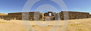 The 2000 year old archway at the Pre-Inca site of Tiwanaku near La Paz in Bolivia.