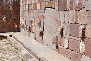 The 2000 year old archway at the Pre-Inca site of Tiwanaku near La Paz in Bolivia.