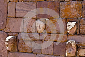 The 2000 year old archway at the Pre-Inca site of Tiwanaku near La Paz in Bolivia.