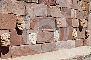 The 2000 year old archway at the Pre-Inca site of Tiwanaku near La Paz in Bolivia.