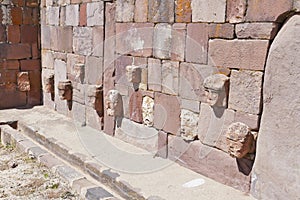 The 2000 year old archway at the Pre-Inca site of Tiwanaku near La Paz in Bolivia.